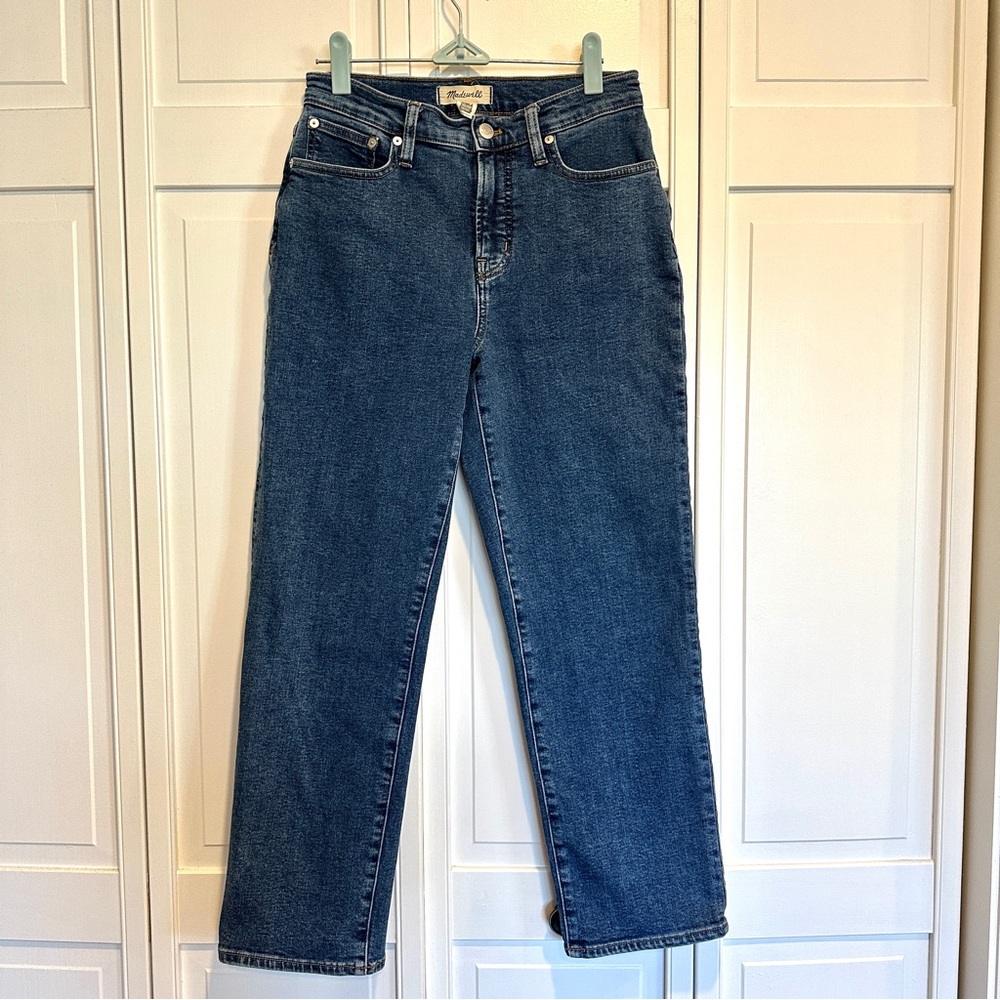 Madewell Blue Straight Leg Jeans High-Waisted